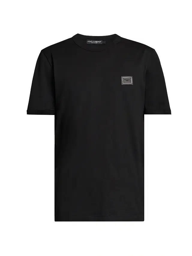 Men's Logo Patch Cotton T-Shirt - Nero