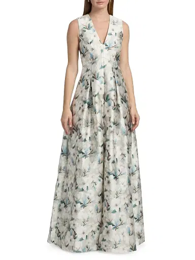 SACHIN & BABI Women's Brooklynne Floral Satin A-Line Gown - Champagne Magnolia | Thumbnail 3 SACHIN & BABI Women's Brooklynne Floral Satin A-Line Gown - Champagne Magnolia | Thumbnail 3