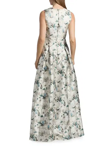 SACHIN & BABI Women's Brooklynne Floral Satin A-Line Gown - Champagne Magnolia | Thumbnail 5 SACHIN & BABI Women's Brooklynne Floral Satin A-Line Gown - Champagne Magnolia | Thumbnail 5