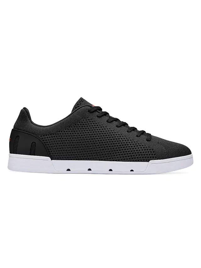 Swims Men's Breeze Tennis Knit Low-Top Sneakers - Black