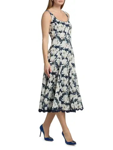 SACHIN & BABI Women's Teresa Floral Linen-Blend Midi-Dress - Midnight Magnolia - Size 14 | Thumbnail 2 SACHIN & BABI Women's Teresa Floral Linen-Blend Midi-Dress - Midnight Magnolia - Size 14 | Thumbnail 2