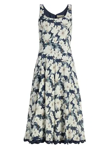 SACHIN & BABI Women's Teresa Floral Linen-Blend Midi-Dress - Midnight Magnolia - Size 14 | Thumbnail 1 SACHIN & BABI Women's Teresa Floral Linen-Blend Midi-Dress - Midnight Magnolia - Size 14 | Thumbnail 1