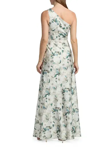 SACHIN & BABI Women's Delphine Floral One-Shoulder Trumpet Gown - Champagne Magnolia | Thumbnail 5 SACHIN & BABI Women's Delphine Floral One-Shoulder Trumpet Gown - Champagne Magnolia | Thumbnail 5