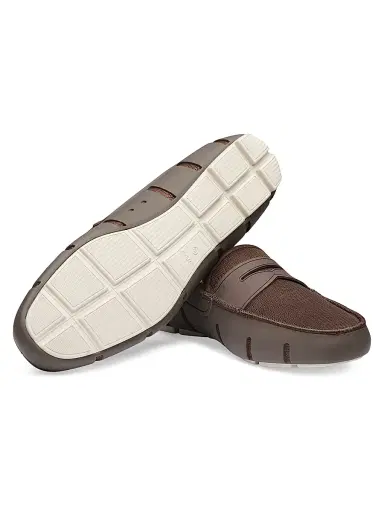 SWIMS Men's Mesh & Rubber Penny Loafers - Espresso Mist - Size 13 | Thumbnail 4