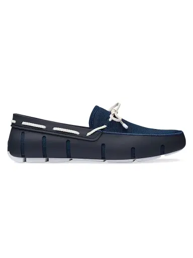 SWIMS Men's Braided Lace Loafers - Navy White - Size 15 | Thumbnail 1 SWIMS Men's Braided Lace Loafers - Navy White - Size 15 | Thumbnail 1