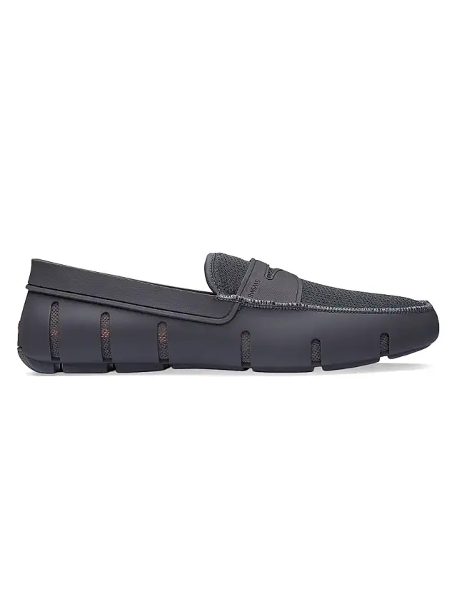 Swims Men's Mesh & Rubber Penny Loafers - Charcoal