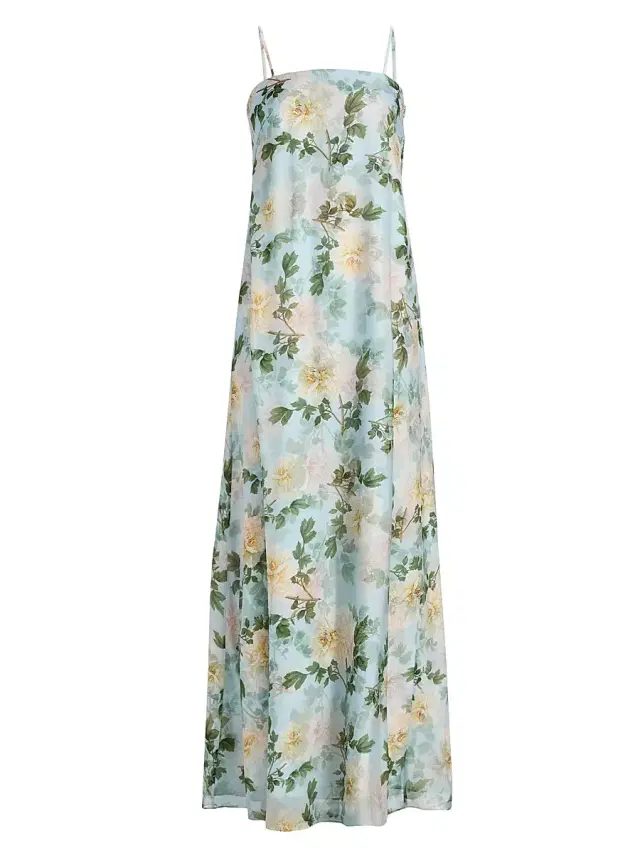 SACHIN BABI Women's Shelby Floral Chiffon Slip Gown - Cloud Blue Peony