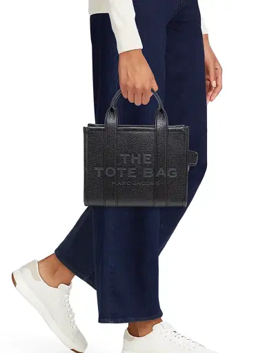 Marc Jacobs Women's The Leather Small Tote Bag - Black | Thumbnail 3