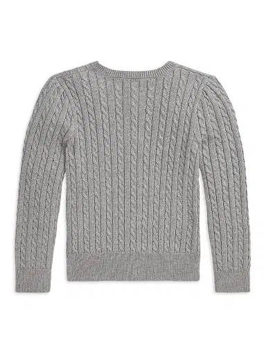 Polo Ralph Lauren Little Girl's & Girl's Cable-Knit Cardigan - Heather Grey | Thumbnail 2 Polo Ralph Lauren Little Girl's & Girl's Cable-Knit Cardigan - Heather Grey | Thumbnail 2