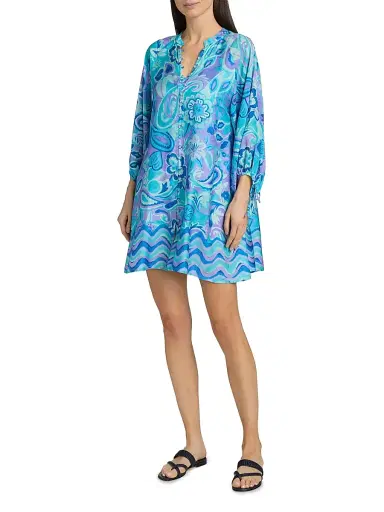 Johnny Was Women's Mulla Floral-Paisley Minidress - Mulla - Size Large | Thumbnail 2 Johnny Was Women's Mulla Floral-Paisley Minidress - Mulla - Size Large | Thumbnail 2