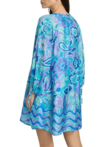 Johnny Was Women's Mulla Floral-Paisley Minidress - Mulla - Size Large | Thumbnail 4 Johnny Was Women's Mulla Floral-Paisley Minidress - Mulla - Size Large | Thumbnail 4