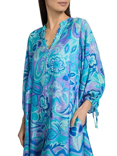Johnny Was Women's Mulla Floral-Paisley Minidress - Mulla - Size Large | Thumbnail 5 Johnny Was Women's Mulla Floral-Paisley Minidress - Mulla - Size Large | Thumbnail 5