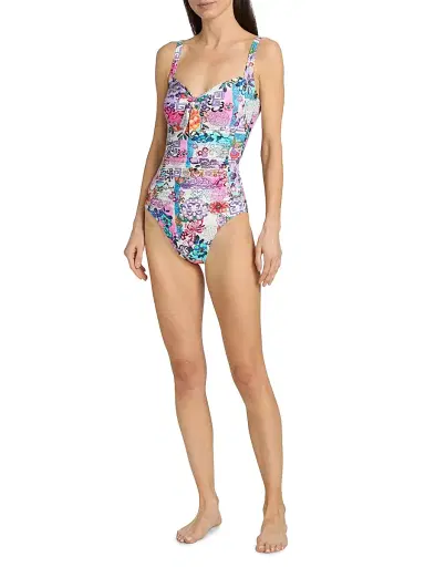 Johnny Was Women's Roseum Ruched Floral One-Piece Swimsuit - Roseum | Thumbnail 2