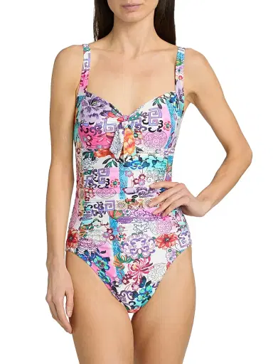 Johnny Was Women's Roseum Ruched Floral One-Piece Swimsuit - Roseum | Thumbnail 3