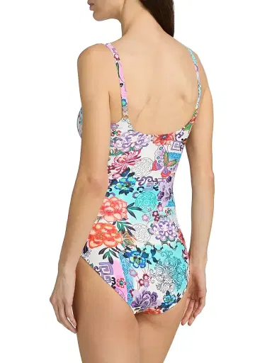 Johnny Was Women's Roseum Ruched Floral One-Piece Swimsuit - Roseum | Thumbnail 4