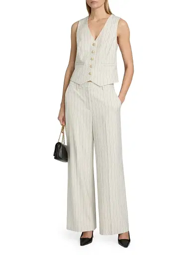Elie Tahari Women's The Liliana Pinstriped Straight-Leg Pants | Thumbnail 2