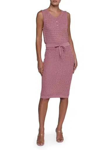 L'Agence Women's Lacen Pointelle-Knit Midi-Skirt - Lilas - Size XL | Thumbnail 2 L'Agence Women's Lacen Pointelle-Knit Midi-Skirt - Lilas - Size XL | Thumbnail 2