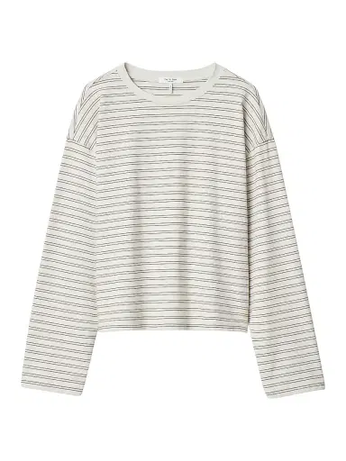 rag & bone Women's Kelly Striped Boxy Long-Sleeve T-Shirt | Thumbnail 1 rag & bone Women's Kelly Striped Boxy Long-Sleeve T-Shirt | Thumbnail 1