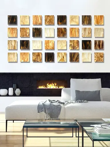 Karo Studios Block Series 32-Piece Water Glass Wall Sculpture | Thumbnail 2 Karo Studios Block Series 32-Piece Water Glass Wall Sculpture | Thumbnail 2