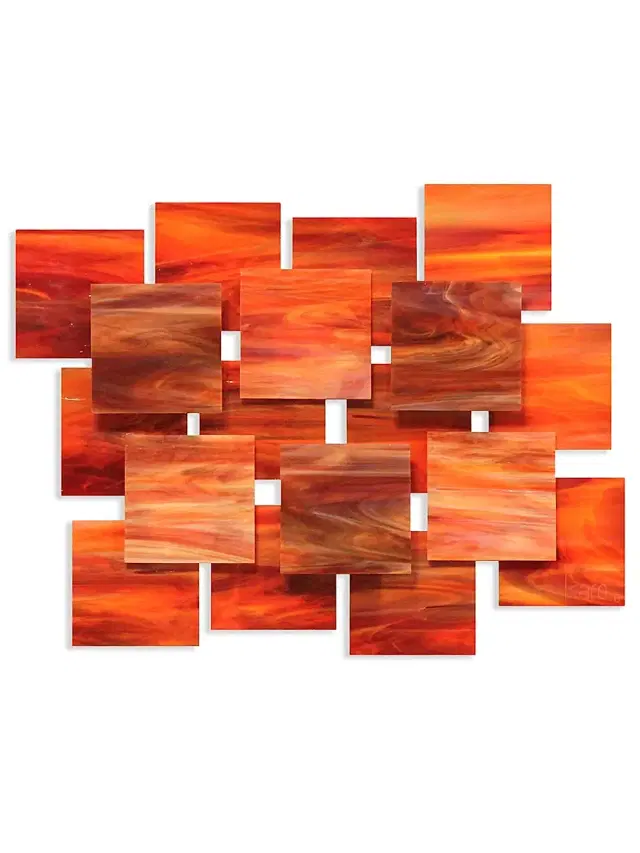 Karo Studios Sunset Glass Wall Sculpture - Red