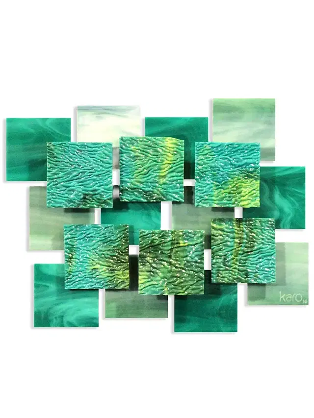 Karo Studios Coral Sunset Glass Wall Sculpture - Coral