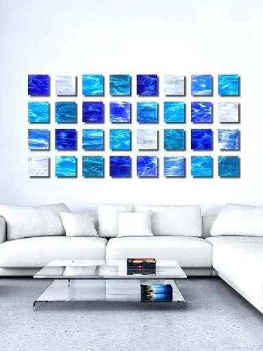 Karo Studios Block Series 32-Piece Water Glass Wall Sculpture | Thumbnail 2 Karo Studios Block Series 32-Piece Water Glass Wall Sculpture | Thumbnail 2