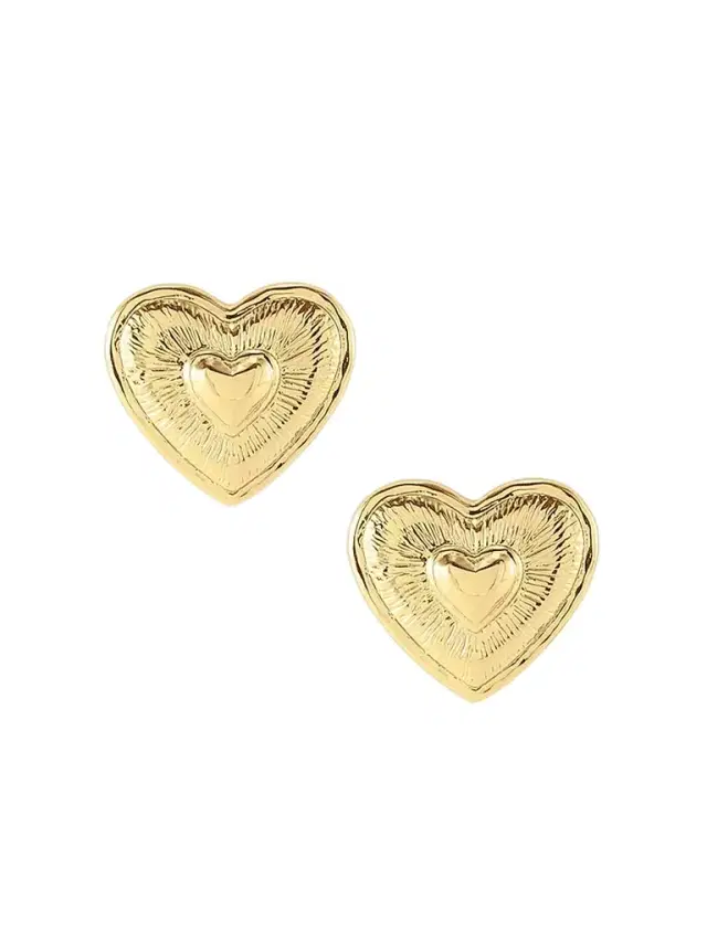 Women's Heart 18K-Gold-Plated Stud Earrings - Gold