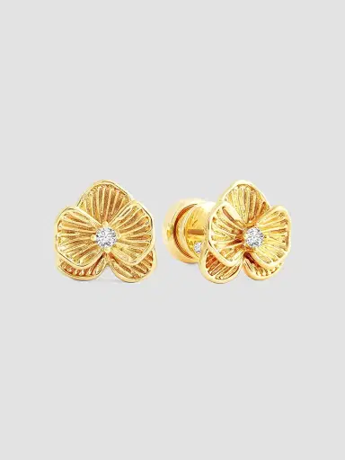 Anabel Aram Women's Orchid 18K-Gold-Plated & Cubic Zirconia Stud Earrings - Gold | Thumbnail 3 Anabel Aram Women's Orchid 18K-Gold-Plated & Cubic Zirconia Stud Earrings - Gold | Thumbnail 3