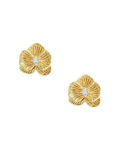 Anabel Aram Women's Orchid 18K-Gold-Plated & Cubic Zirconia Stud Earrings - Gold | Thumbnail 1 Anabel Aram Women's Orchid 18K-Gold-Plated & Cubic Zirconia Stud Earrings - Gold | Thumbnail 1