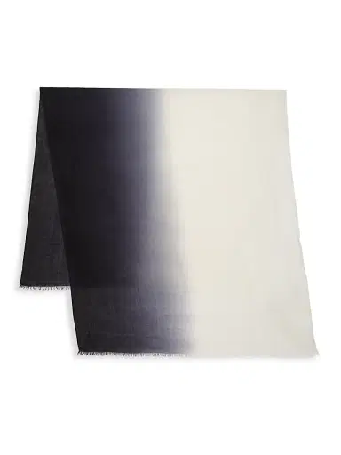Sofia Cashmere Women's Ombré CashmereScarf - Black White | Thumbnail 3