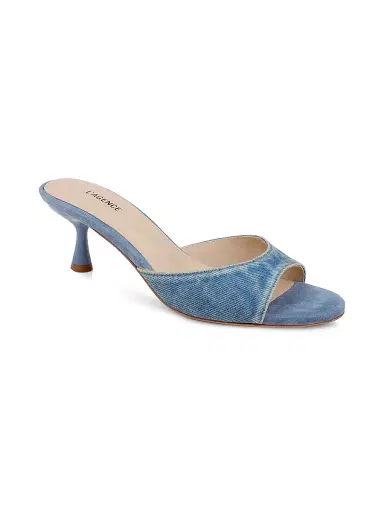 L'Agence Women's Arleen 60MM Denim Sandals - Light Denim - Size 6.5 | Thumbnail 2 L'Agence Women's Arleen 60MM Denim Sandals - Light Denim - Size 6.5 | Thumbnail 2