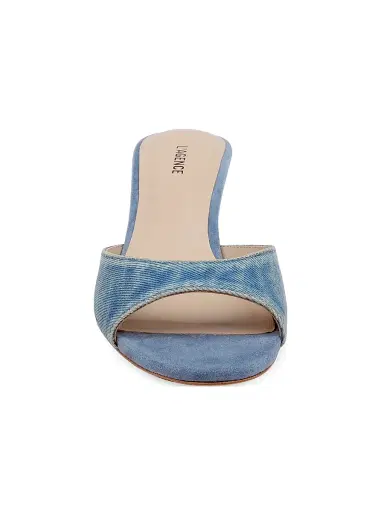 L'Agence Women's Arleen 60MM Denim Sandals - Light Denim - Size 6.5 | Thumbnail 4 L'Agence Women's Arleen 60MM Denim Sandals - Light Denim - Size 6.5 | Thumbnail 4