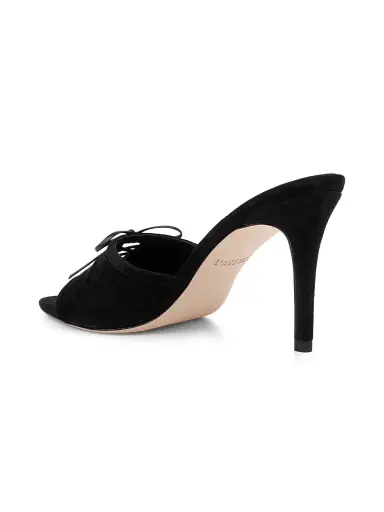 L'Agence Women's Thames II 90MM Suede Slip-On Sandals - Black Suede - Size 10 | Thumbnail 3