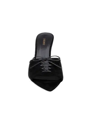 L'Agence Women's Thames II 90MM Suede Slip-On Sandals - Black Suede - Size 10 | Thumbnail 4