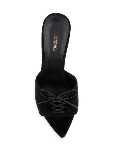 L'Agence Women's Thames II 90MM Suede Slip-On Sandals - Black Suede - Size 10 | Thumbnail 5