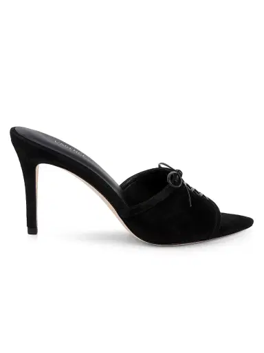 L'Agence Women's Thames II 90MM Suede Slip-On Sandals - Black Suede - Size 10 | Thumbnail 1