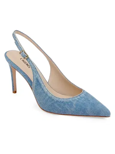L'Agence Women's Vichy 90MM Denim Slingback Pumps - Blue Denim - Size 9.5 | Thumbnail 2 L'Agence Women's Vichy 90MM Denim Slingback Pumps - Blue Denim - Size 9.5 | Thumbnail 2
