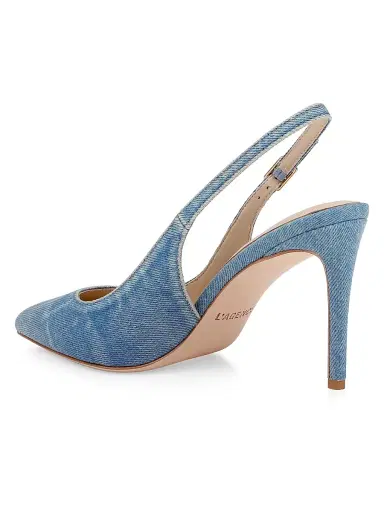 L'Agence Women's Vichy 90MM Denim Slingback Pumps - Blue Denim - Size 9.5 | Thumbnail 3 L'Agence Women's Vichy 90MM Denim Slingback Pumps - Blue Denim - Size 9.5 | Thumbnail 3