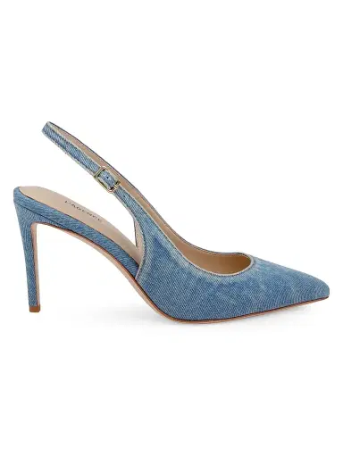 L'Agence Women's Vichy 90MM Denim Slingback Pumps - Blue Denim - Size 9.5 | Thumbnail 1 L'Agence Women's Vichy 90MM Denim Slingback Pumps - Blue Denim - Size 9.5 | Thumbnail 1