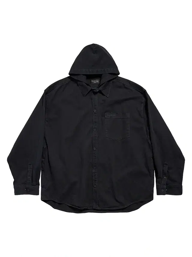 Balenciaga Men's Parka Denim Jacket - Black