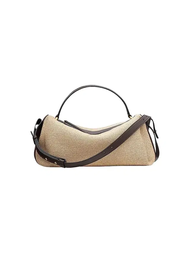 Neous Women's Scorpius Raffia-Leather Crossbody Bag - Natural Dark Chocolate