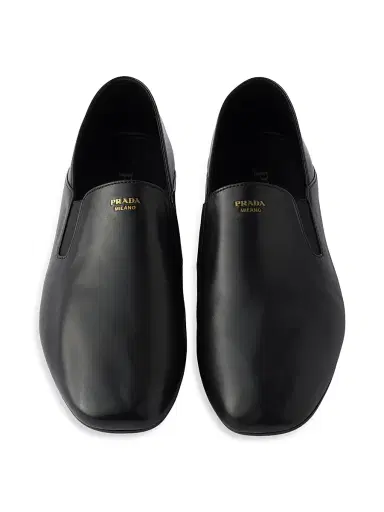 Prada Men's Leather Loafers - Black - Size 11 | Thumbnail 2
