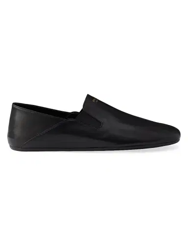 Prada Men's Leather Loafers - Black - Size 11 | Thumbnail 1