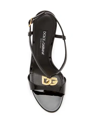 Dolce & Gabbana Women's Vernice 105MM Patent Leather Stiletto Sandals - Nero - Size 11 | Thumbnail 4