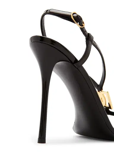 Dolce & Gabbana Women's Vernice 105MM Patent Leather Stiletto Sandals - Nero - Size 11 | Thumbnail 5