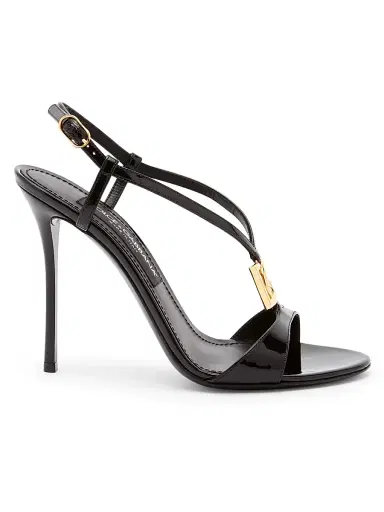 Dolce & Gabbana Women's Vernice 105MM Patent Leather Stiletto Sandals - Nero - Size 11 | Thumbnail 1
