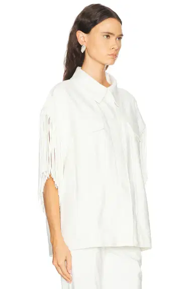 Norma Kamali Sleeveless Oversized Fringe Jacket | Thumbnail 2