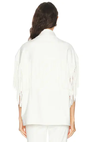 Norma Kamali Sleeveless Oversized Fringe Jacket | Thumbnail 3