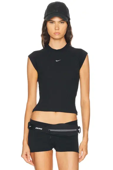 Nike NSW Chill Knit Rib Short Sleeve Top | Thumbnail 1
