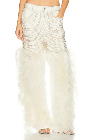 Lapointe Cotton Twill Embroidered Straight Leg Pant | Thumbnail 1 Lapointe Cotton Twill Embroidered Straight Leg Pant | Thumbnail 1